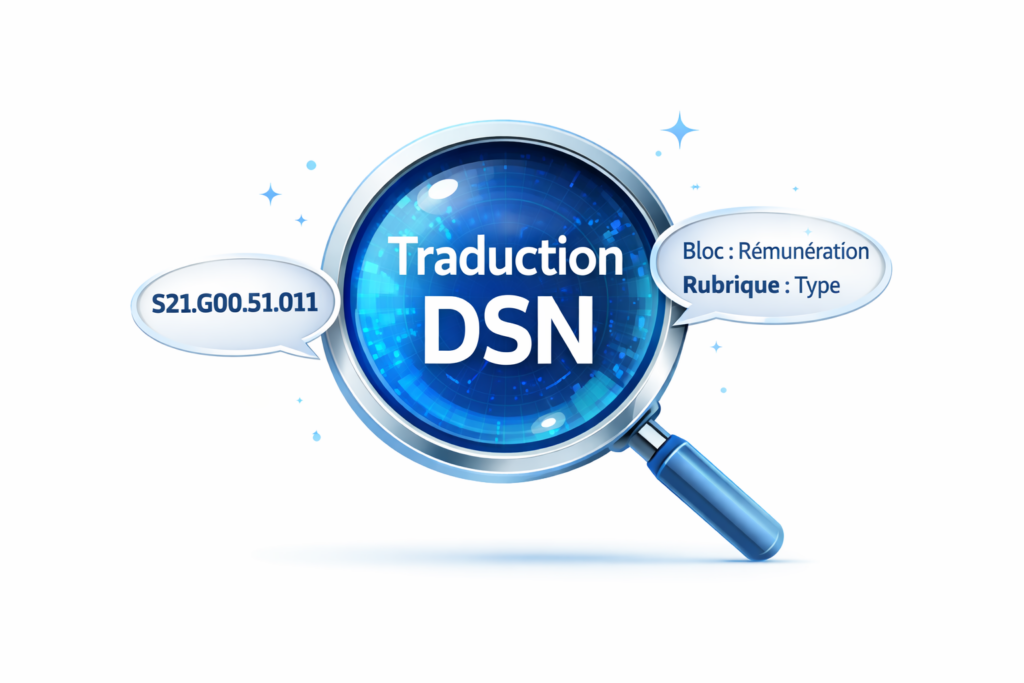 Logiciel traducteur DSN en local : traduisez les codes DSN en texte clair et exportez un CSV lisible. Fonctionnalité d’Outils DSN Extracteur